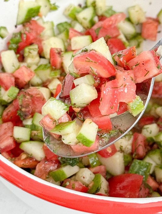 Mediterranean Salad - Tomato, Cucumbers, Dill and Mint