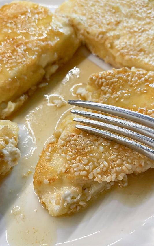 Crispy Sesame Feta with Honey