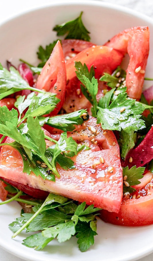 Levantine Salsa, Arabic Tomato & Herb Garnish Salad (Salata Baladiya)