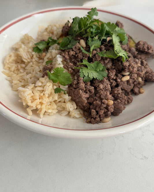 Savory Levantine Ground Beef with Pine-Nuts (Hashweh)