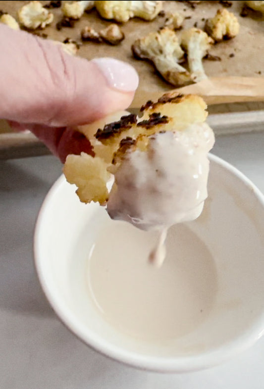 Arnabit, or Fried Cauliflower served with Tahini Sauce